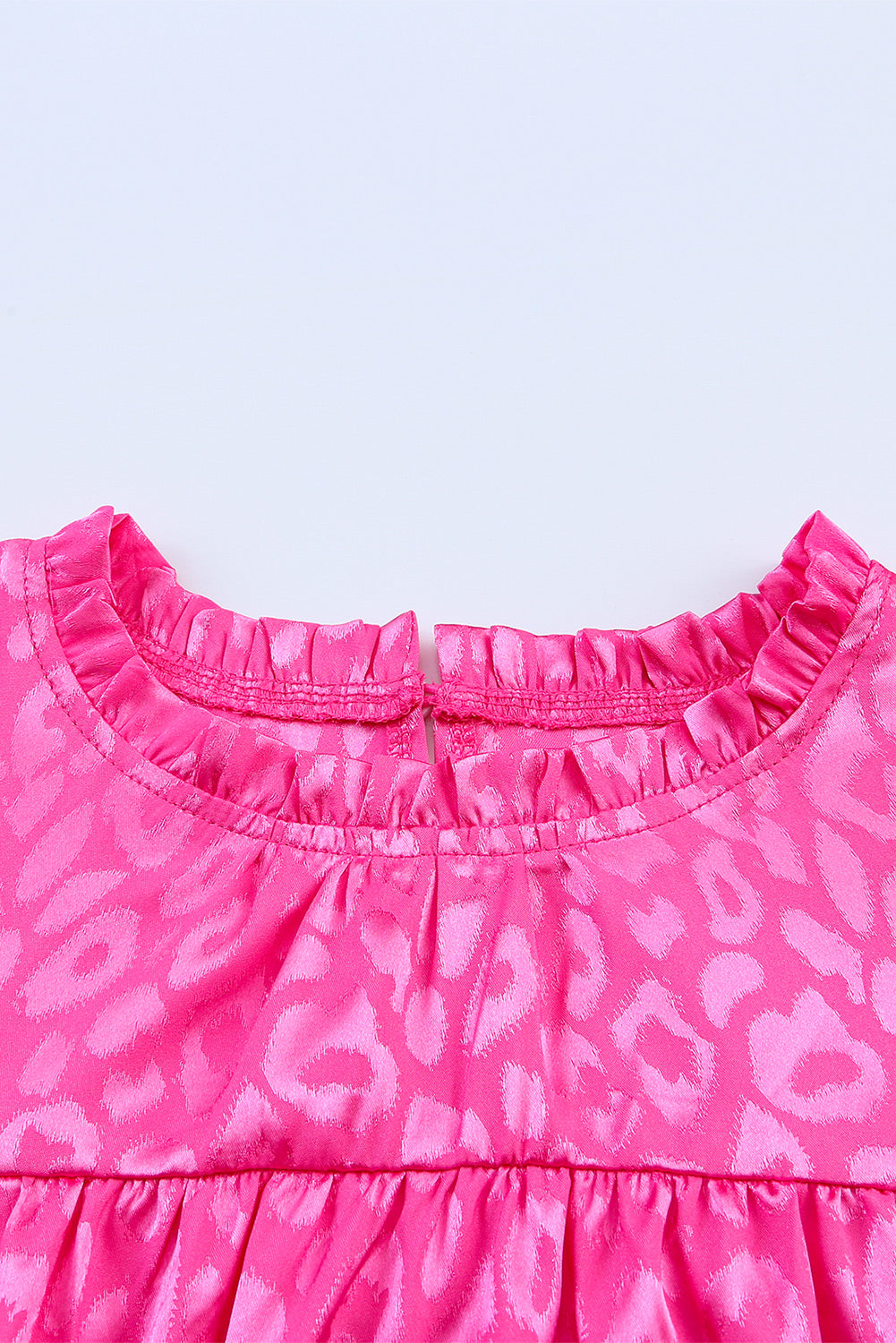 Rosy Satin Jacquard Sleeveless A-Line Leopard Print Dress