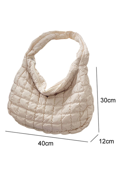 Casual Quilted Zipper Large Shoulder Bag