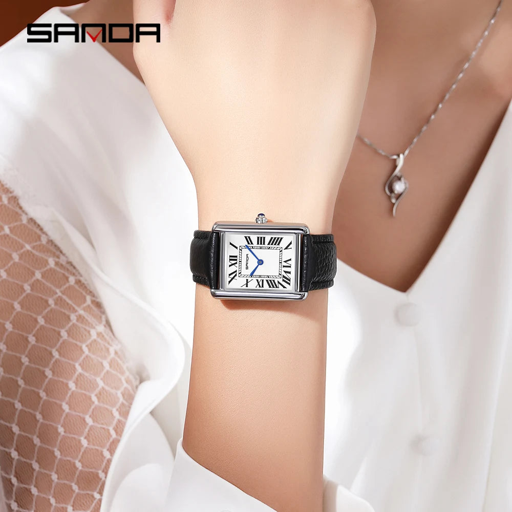 Sanda Rectangular Wrist Watches for Women.