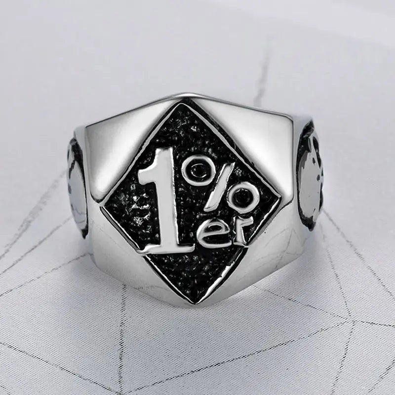 1%ER Ring with skulls on the side