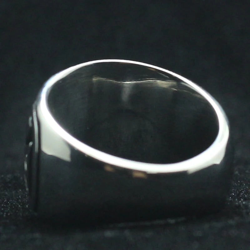 Ride to Live, Live to Ride Emerald Gem Biker Ring.