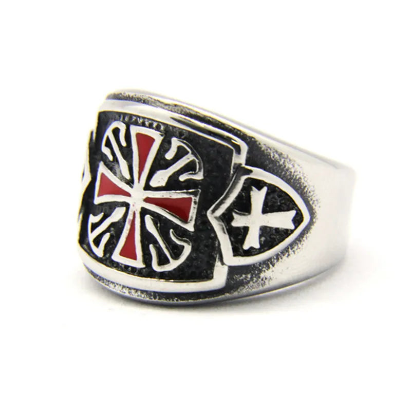 Templar Cross Biker Ring