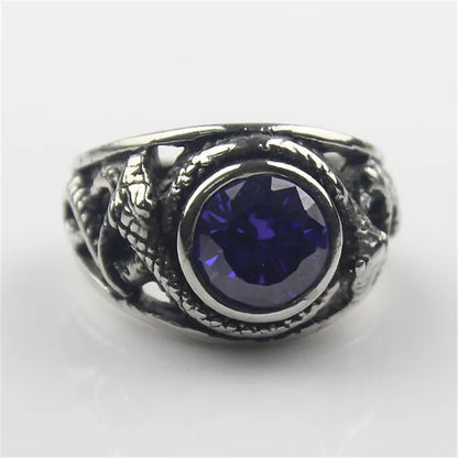 Blue Gem Snake Ring