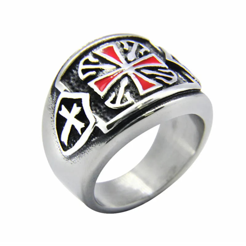 Templar Cross Biker Ring
