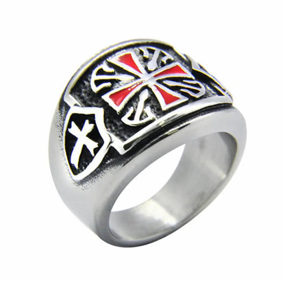 Templar Cross Biker Ring
