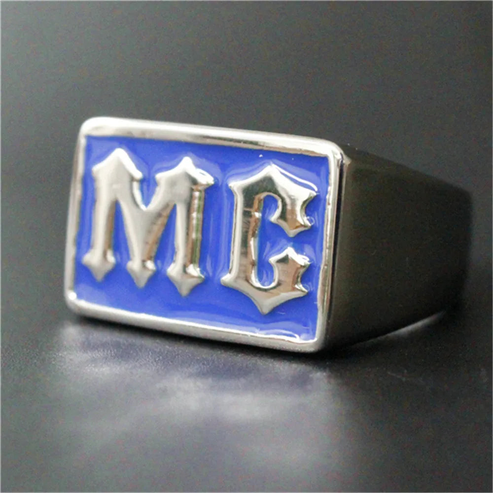 Multi Color MC Biker Ring.