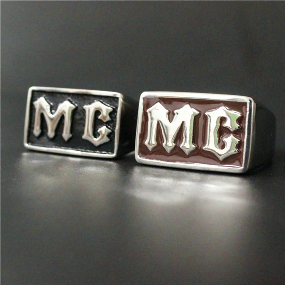 Multi Color MC Biker Ring.