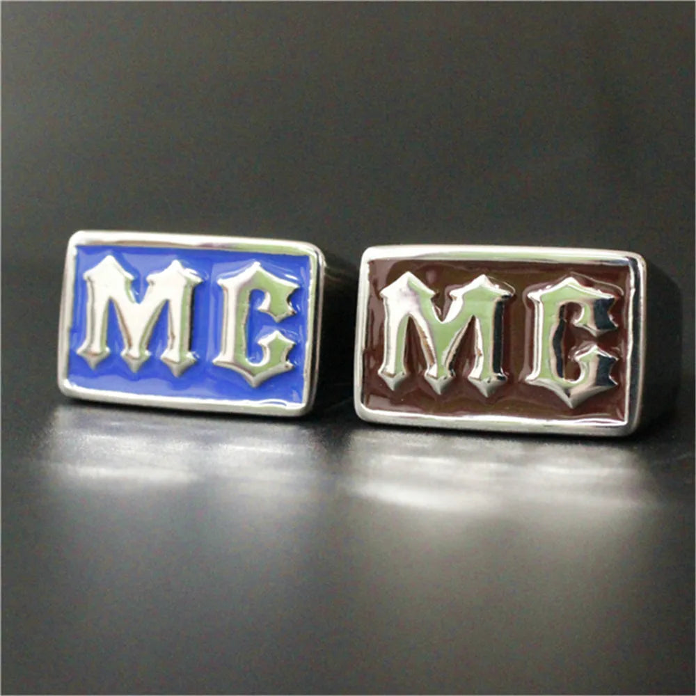 Multi Color MC Biker Ring.