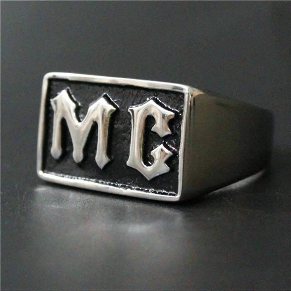 Multi Color MC Biker Ring.