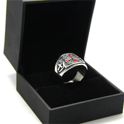 Templar Cross Biker Ring