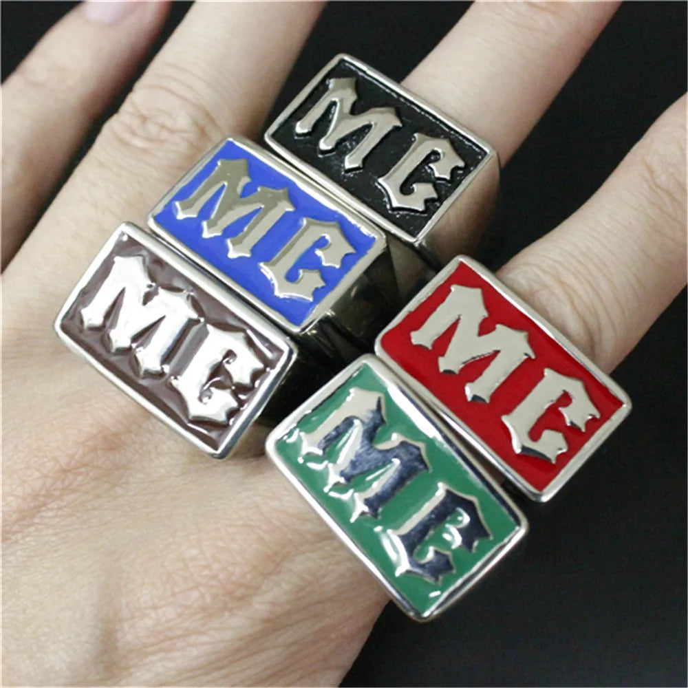 Multi Color MC Biker Ring.