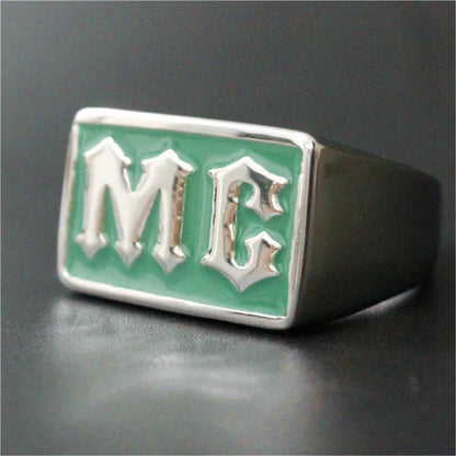 Multi Color MC Biker Ring.