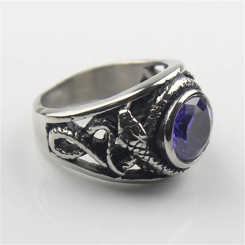 Blue Gem Snake Ring