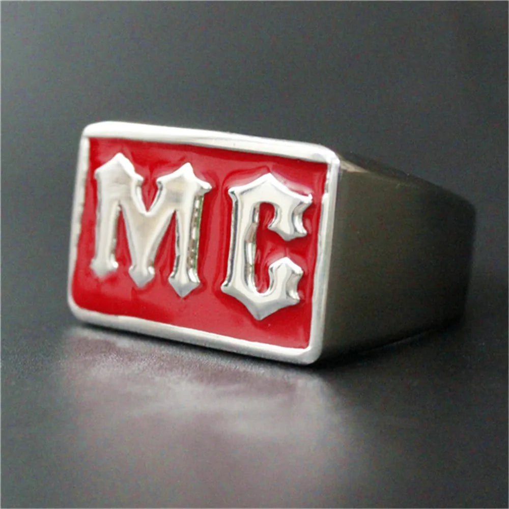 Multi Color MC Biker Ring.