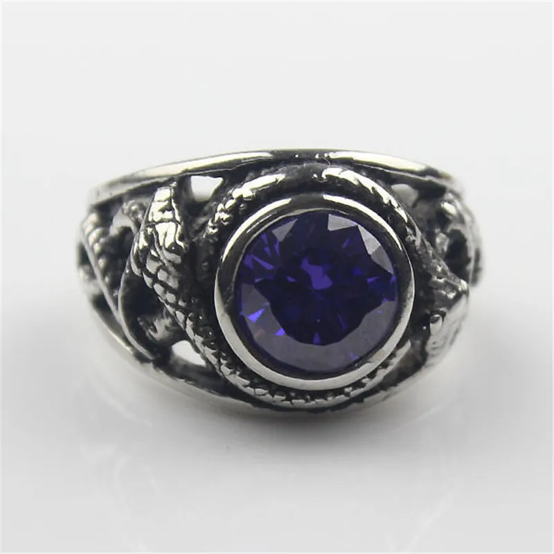 Blue Gem Snake Ring
