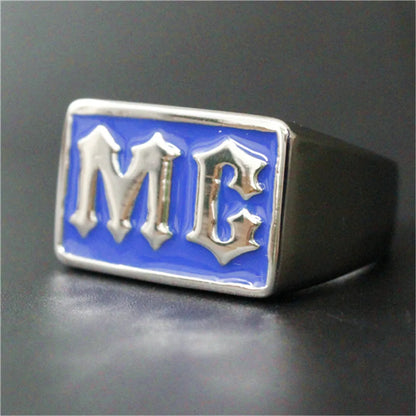 Multi Color MC Biker Ring.