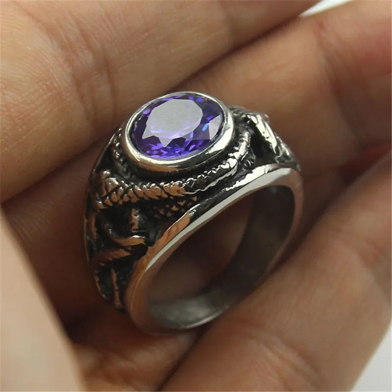 Blue Gem Snake Ring