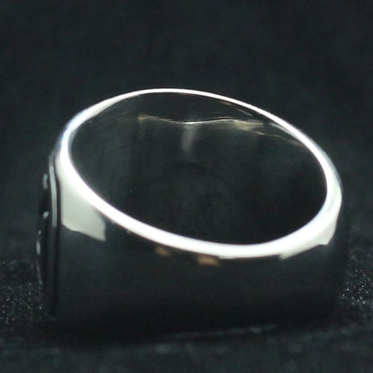 Ride to Live, Live to Ride Emerald Gem Biker Ring.