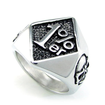 1%ER Ring with skulls on the side