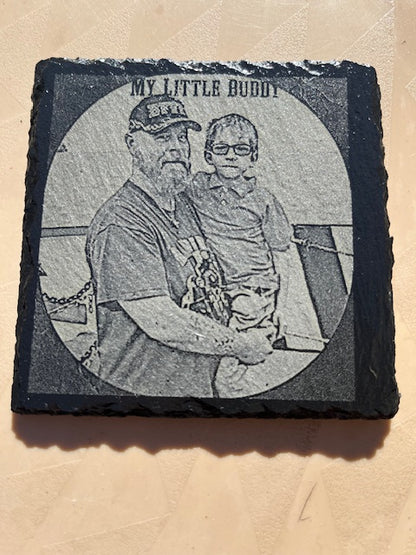 Custom Laser Photo Slate Coasters