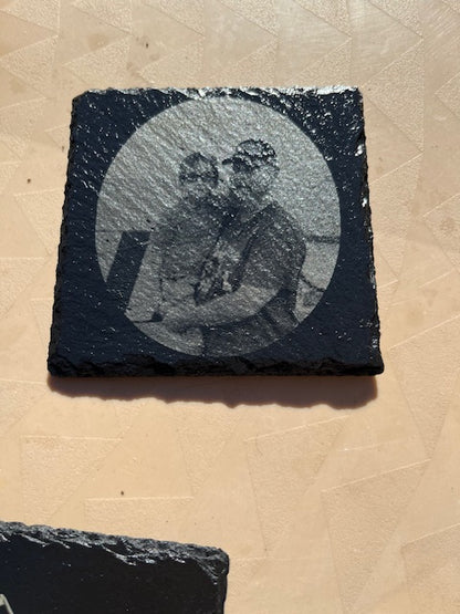 Custom Laser Photo Slate Coasters