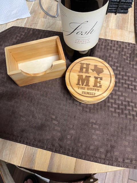 Custom Engraved Home -State Coasters with Name