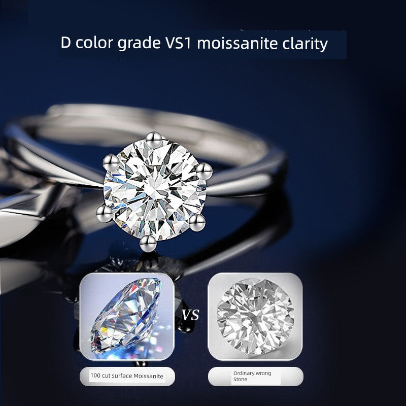 Moissanite Sterling Silver Engagement Rings
