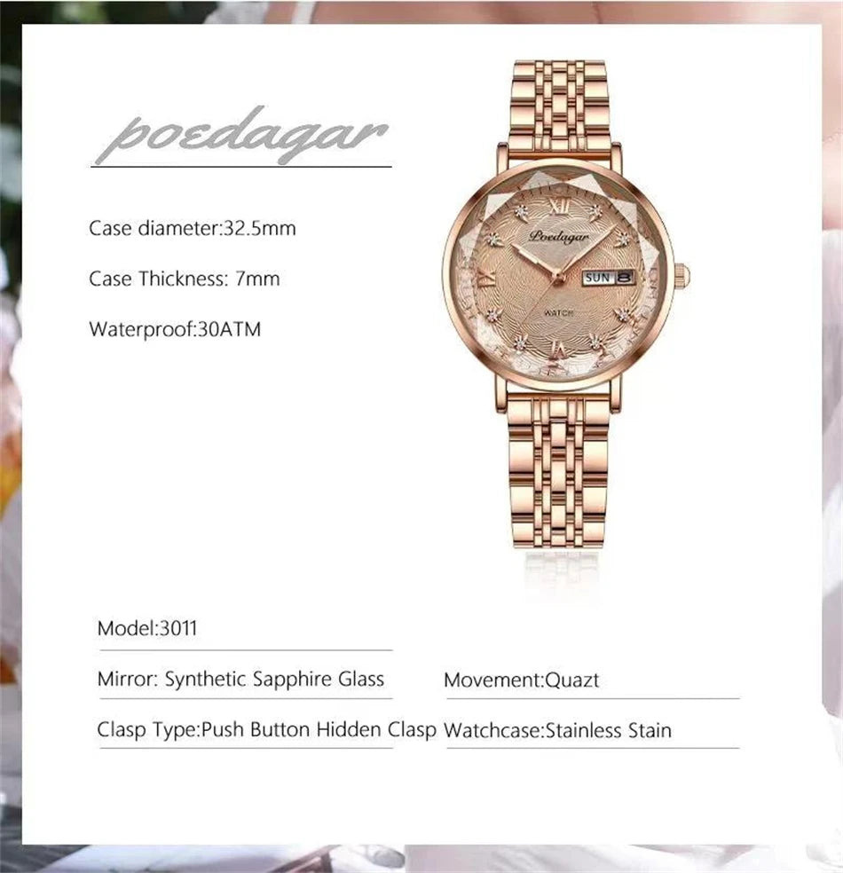 POEDAGAR Women New Fashion Luxury Watch