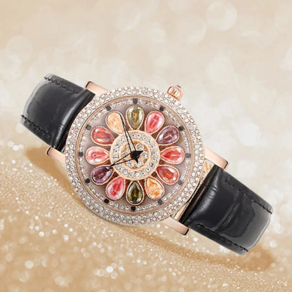 Women's Quartz Watch Diamond Inlaid Dial Wristwatches
