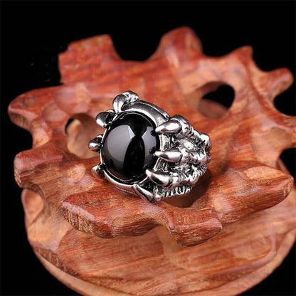 Dragon Claw Resin Gemstone Biker Ring.