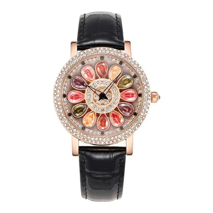 Women's Quartz Watch Diamond Inlaid Dial Wristwatches