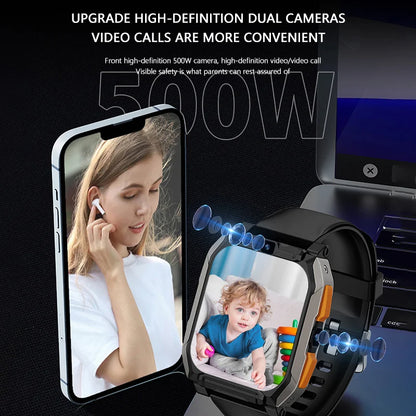 4G LTE SmartWatch with Google Youtube with WIFI GPS Position Tiktok Call 4G Net Sim Card Android Smart Watch 5MP HD Dual Camera