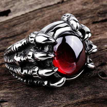 Dragon Claw Resin Gemstone Biker Ring.
