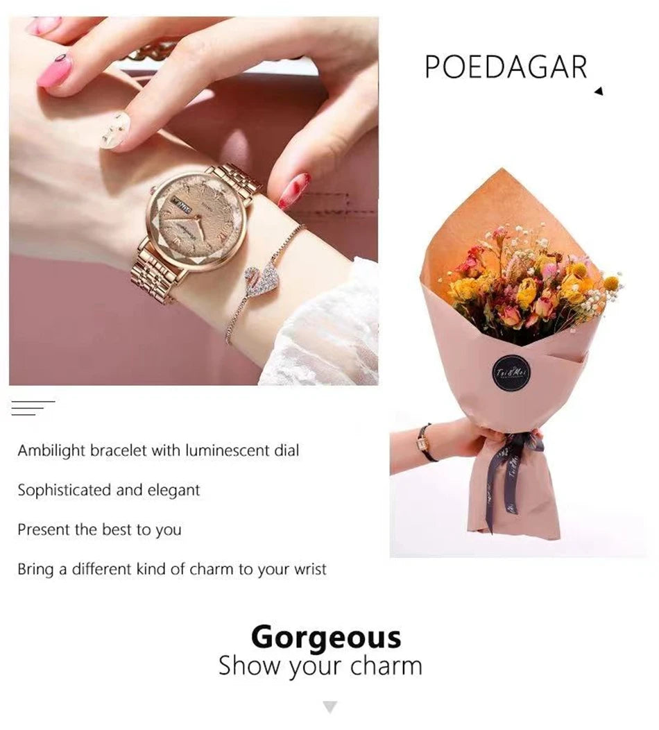 POEDAGAR Women New Fashion Luxury Watch