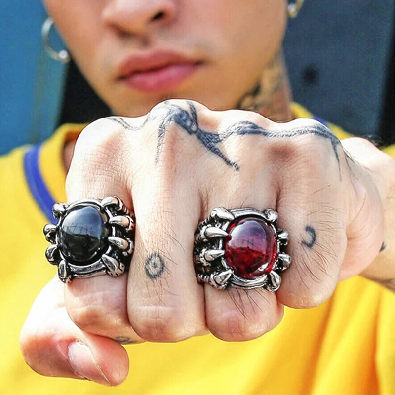 Dragon Claw Resin Gemstone Biker Ring.