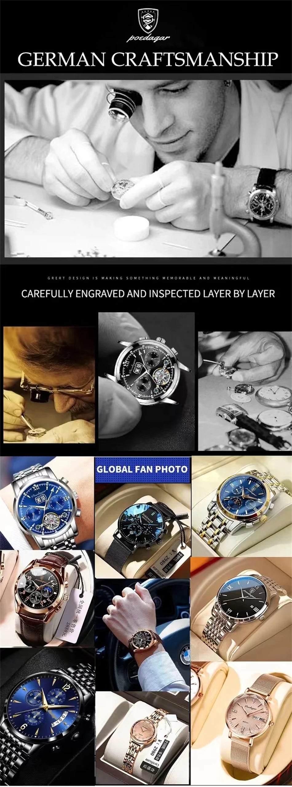 POEDAGAR Women New Fashion Luxury Watch