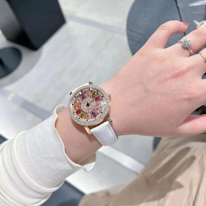 Women's Quartz Watch Diamond Inlaid Dial Wristwatches