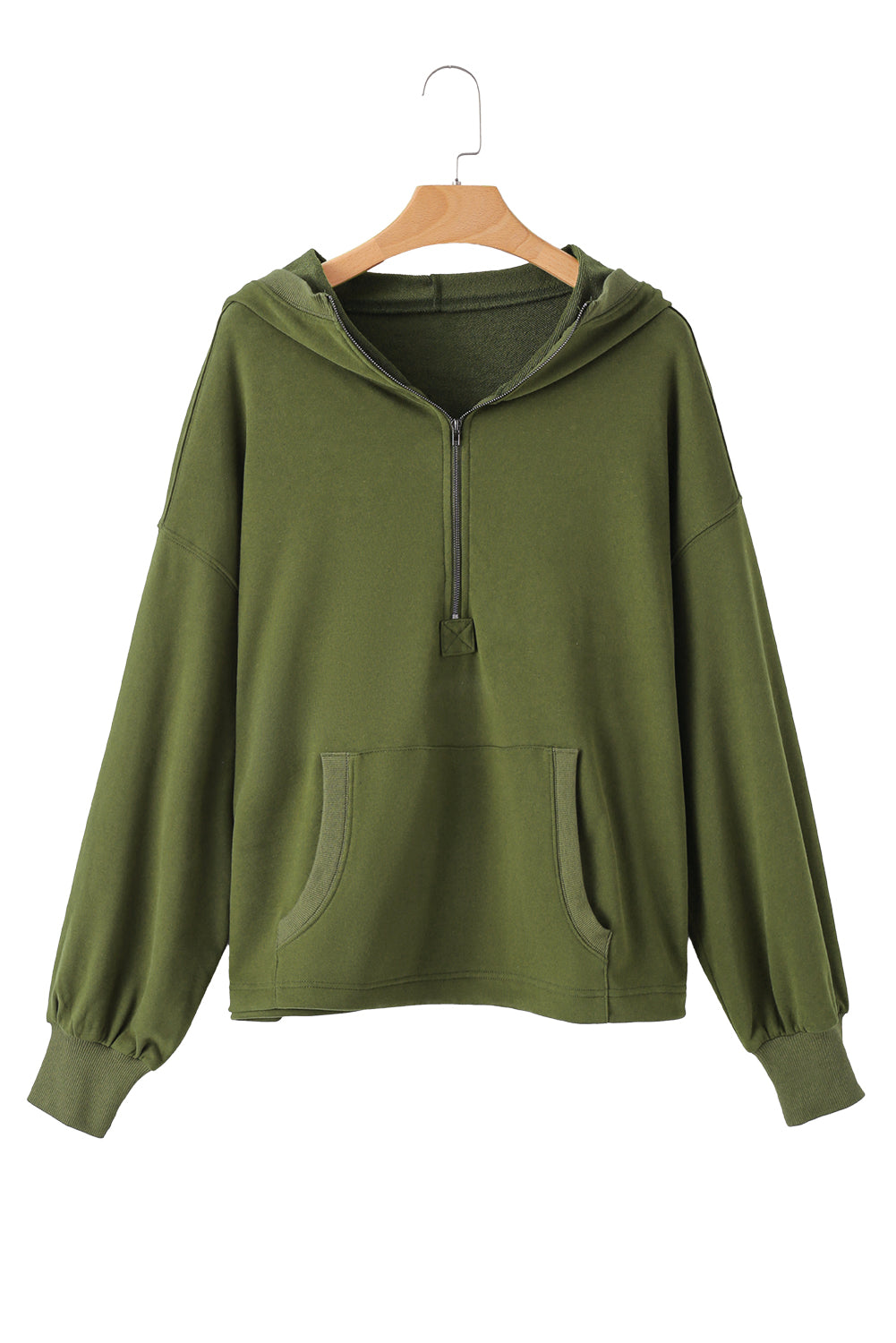 Kangaroo Pocket Half Zipper Oversized Hoodie