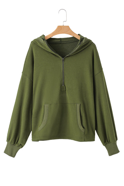 Kangaroo Pocket Half Zipper Oversized Hoodie