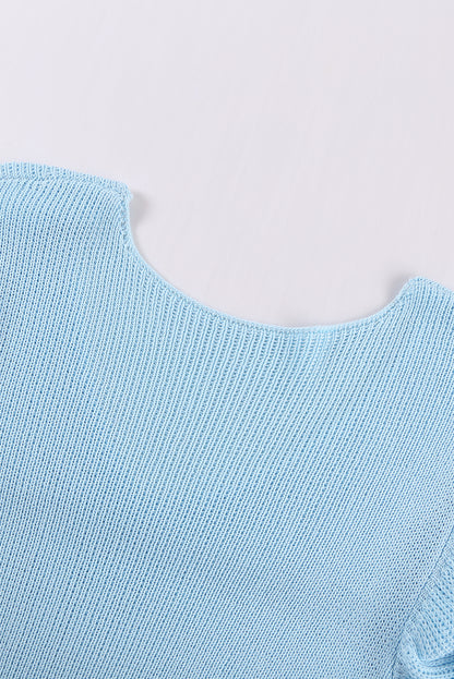 Khaki Ruffle V Neck Casual Sleeveless Knit Top