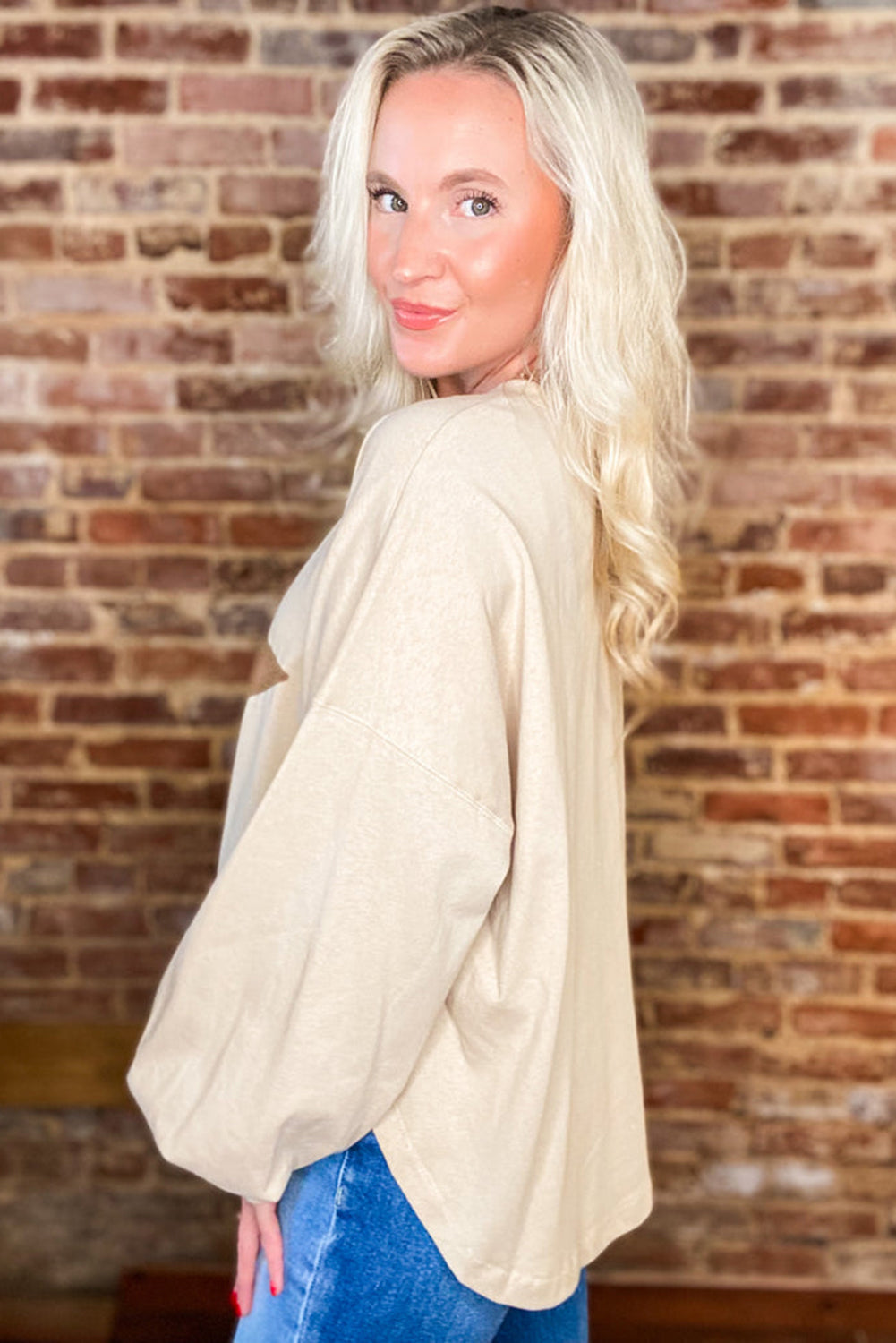 Studded Star Graphic Oversized Top