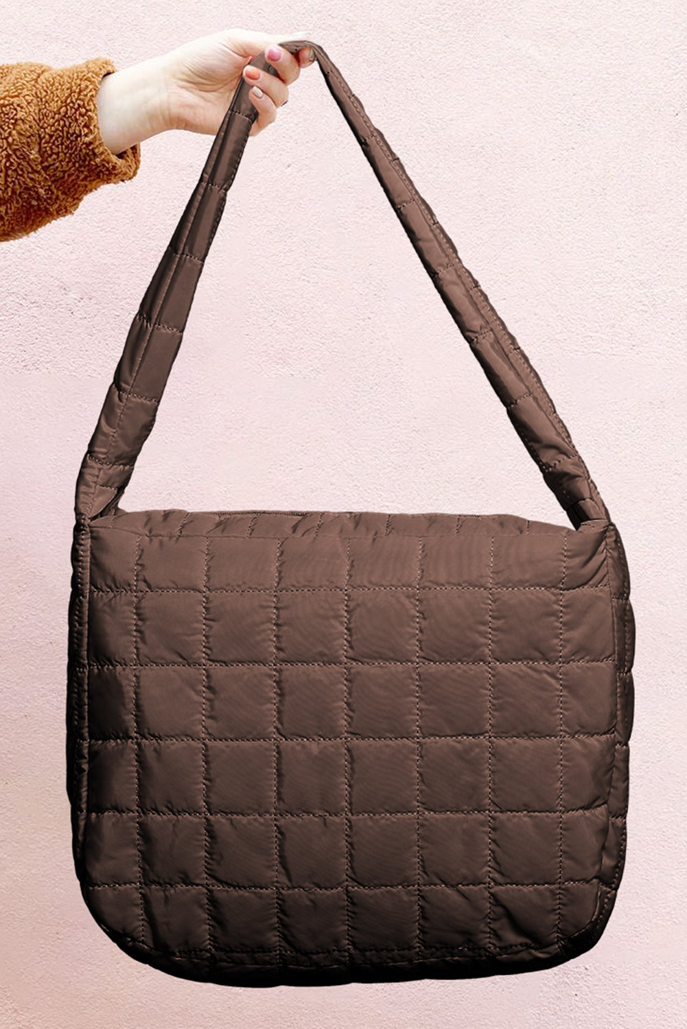 Casual Quilted Zipper Large Shoulder Bag