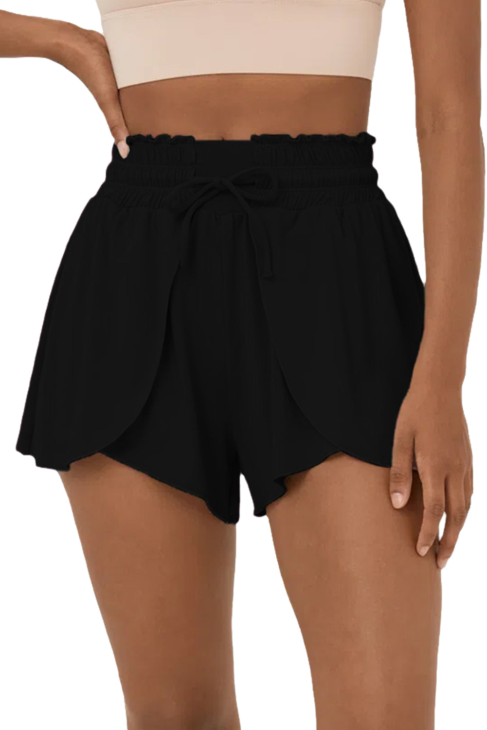 Frill High Waist Petal Wrap Swim Shorts