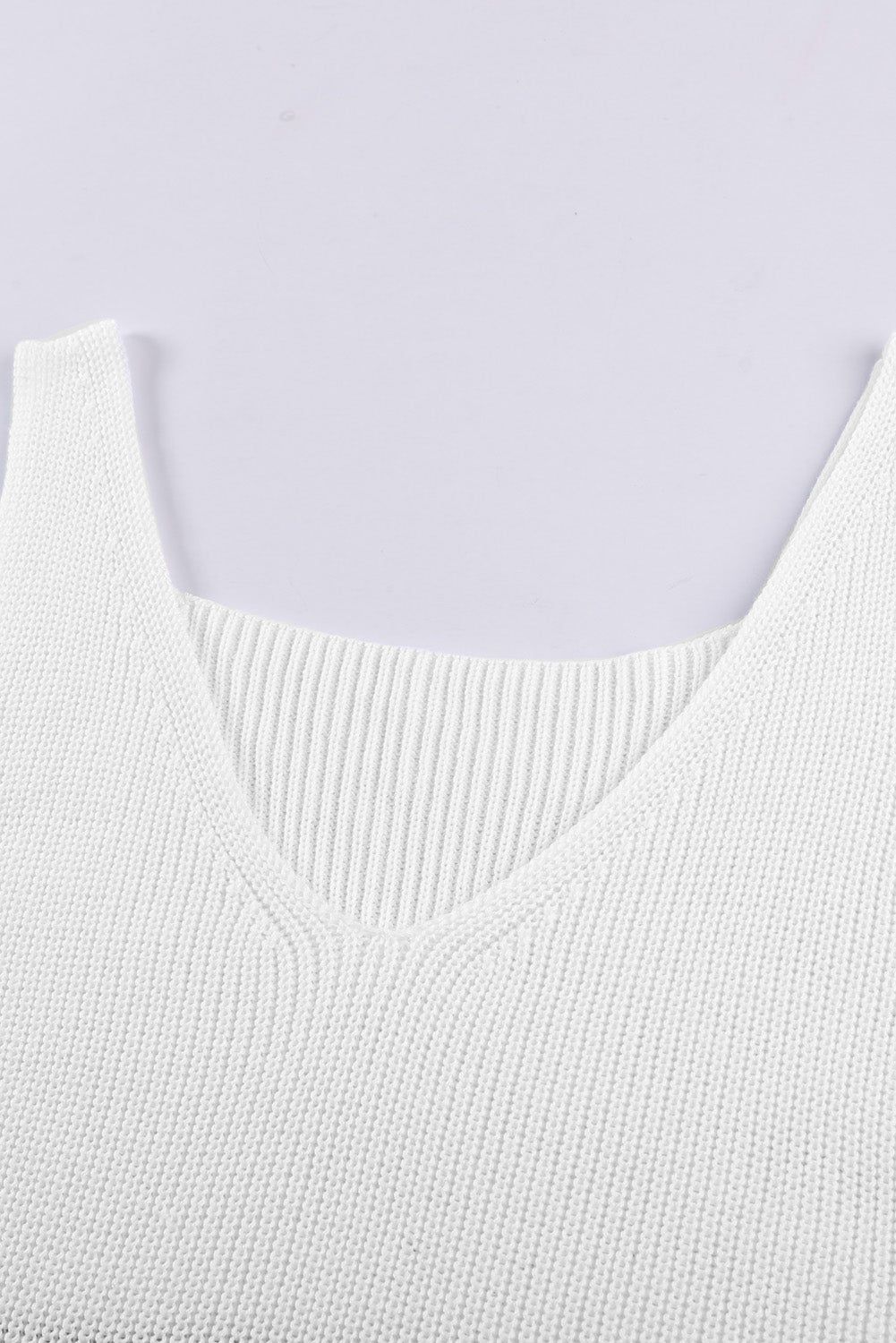 Multicolor Stripes White Knit Tank Top