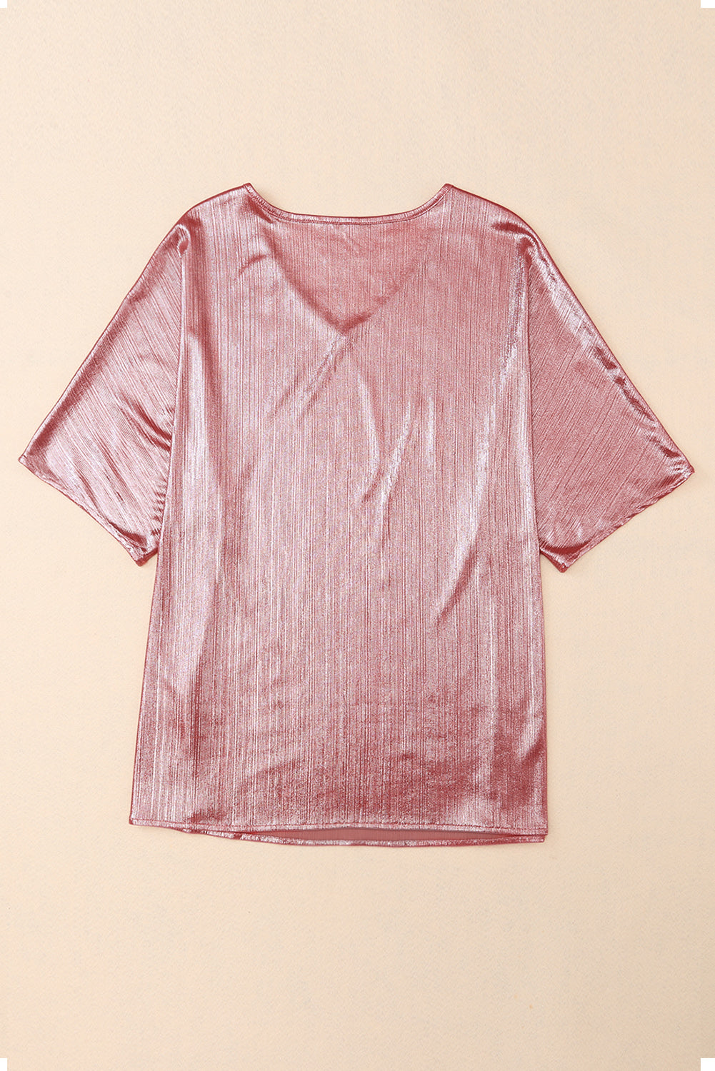 Textured Oversize Casual Tunic T Shirt