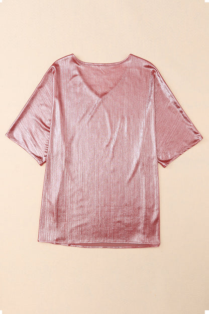 Textured Oversize Casual Tunic T Shirt