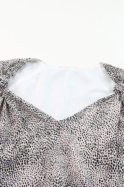 Cheetah Sexy Frill V Neck Spaghetti Strap Cami Top