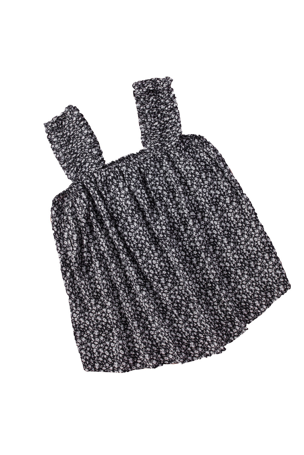 Ditsy Floral Print Ruffle Straps Flowy Boho Summer Top