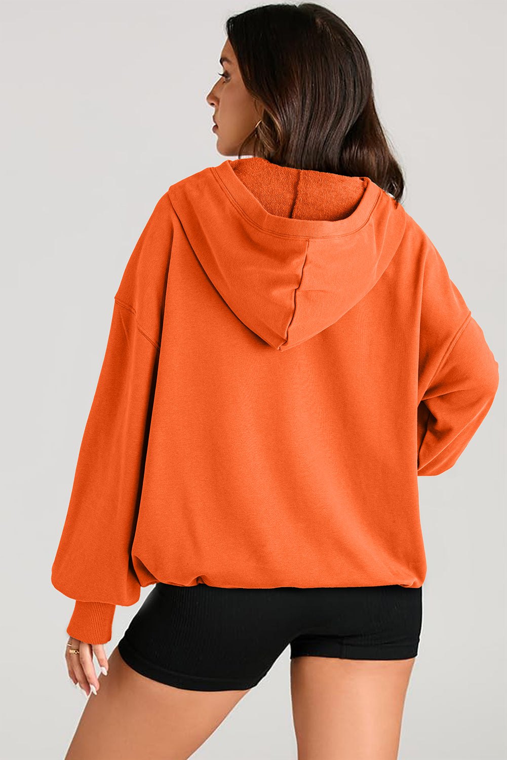 Kangaroo Pocket Half Zipper Oversized Hoodie