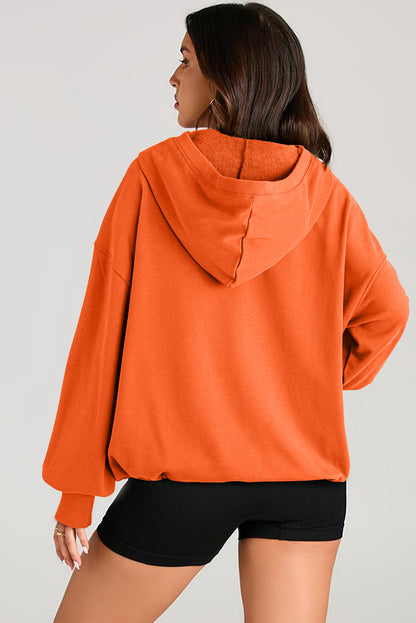 Kangaroo Pocket Half Zipper Oversized Hoodie